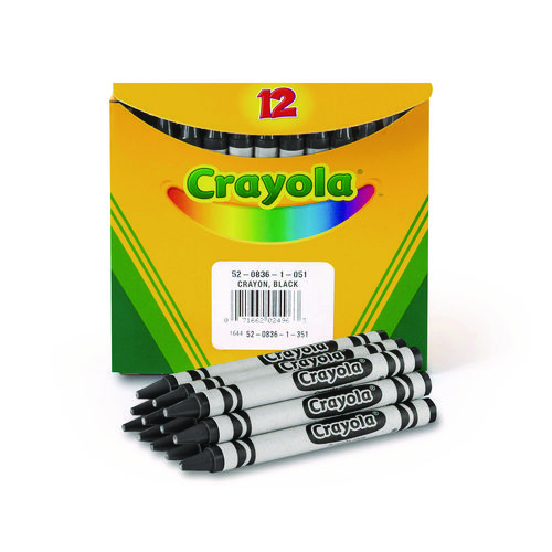 Picture of Bulk Crayons, Black, 12/Box