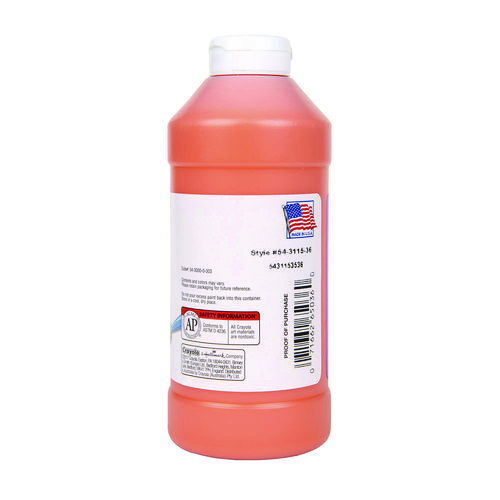 Picture of Artista II Washable Tempera Paint, Orange, 16 oz Bottle