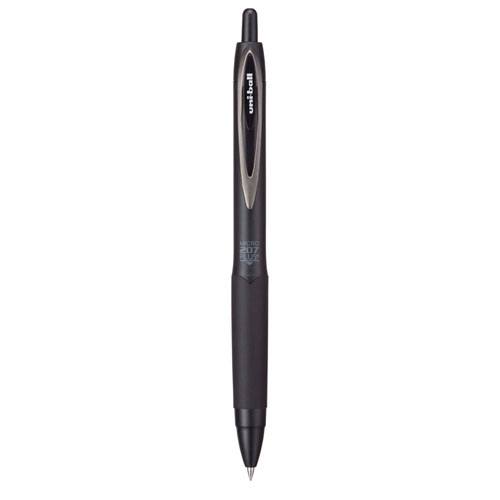 Picture of 207 Plus+ Gel Pen, Retractable, Micro 0.5 mm, Black Ink, Black Barrel, Dozen