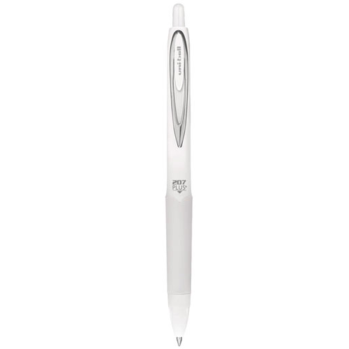 Picture of 207 Plus+ Gel Pen, Retractable, Medium 0.7 mm, Black Ink, White Barrel, 4/Pack