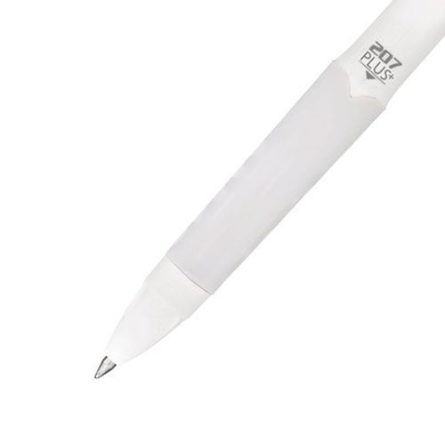 Picture of 207 Plus+ Gel Pen, Retractable, Medium 0.7 mm, Black Ink, White Barrel, 4/Pack