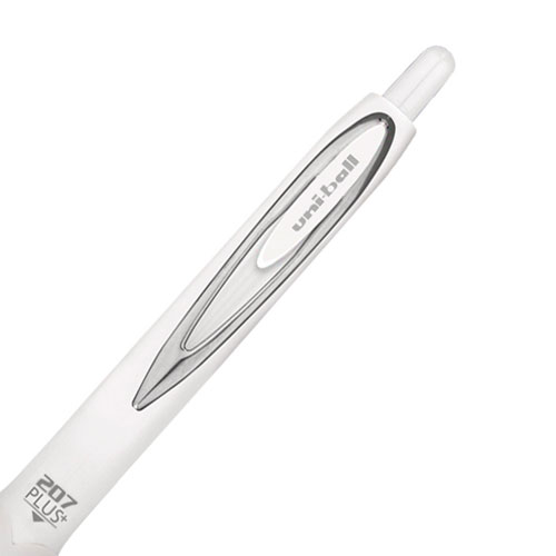 Picture of 207 Plus+ Gel Pen, Retractable, Medium 0.7 mm, Black Ink, White Barrel, 4/Pack