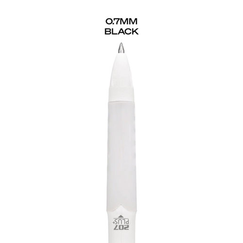 Picture of 207 Plus+ Gel Pen, Retractable, Medium 0.7 mm, Black Ink, White Barrel, 4/Pack