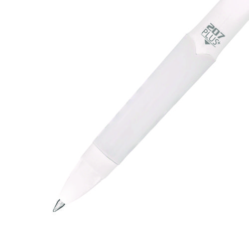 Picture of 207 Plus+ Gel Pen, Retractable, Medium 0.7 mm, Black Ink, White Barrel, Dozen