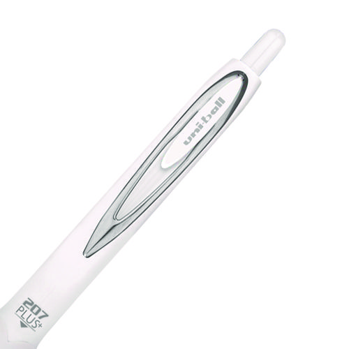 Picture of 207 Plus+ Gel Pen, Retractable, Medium 0.7 mm, Black Ink, White Barrel, Dozen