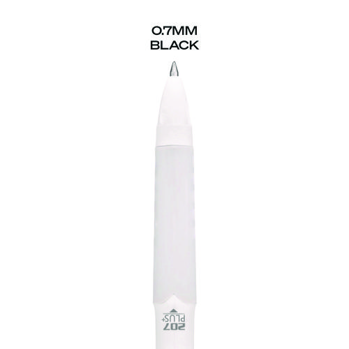 Picture of 207 Plus+ Gel Pen, Retractable, Medium 0.7 mm, Black Ink, White Barrel, Dozen