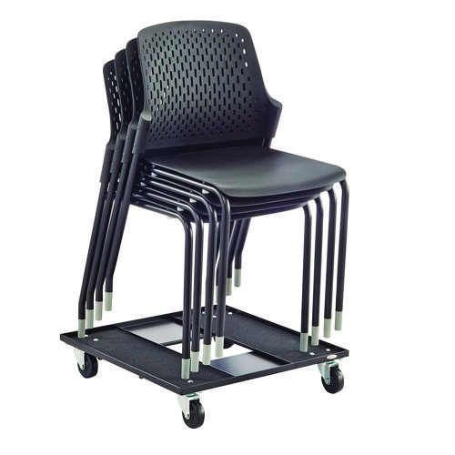 Picture of Stacking Chair Cart, Metal, 23.13" x 23.13" x 4.5", Black