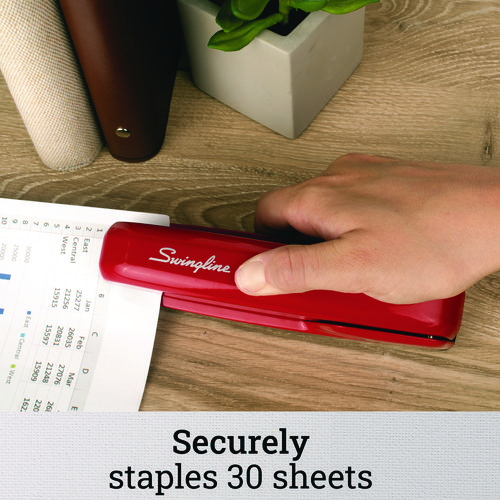 Picture of 747 Business Full Strip Desk Stapler, 30-Sheet Capacity, Rio Red