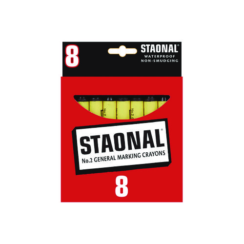 Picture of Staonal Marking Crayons, Black, 8/Box