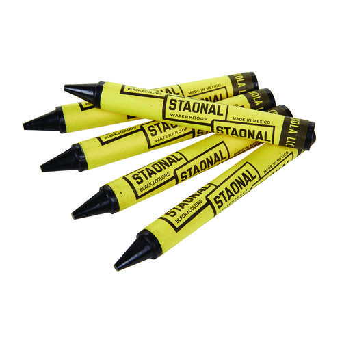 Picture of Staonal Marking Crayons, Black, 8/Box