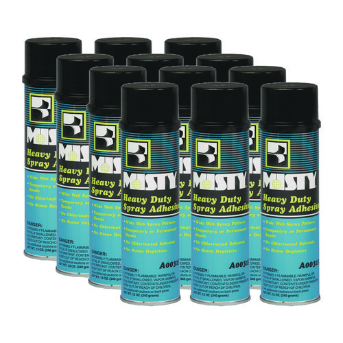 Picture of Heavy-Duty Adhesive Spray, 12 oz, Dries Clear, 12/Carton