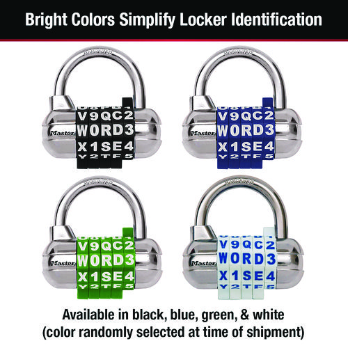 Picture of Password Plus Combination Lock, Hardened Steel Shackle, 2.5" Wide, Chrome/Assorted