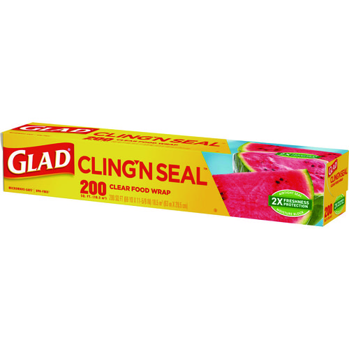 Picture of Cling'N Seal Plastic Food Wrap, 200 Square Foot Roll, Clear, 12 Rolls/Carton