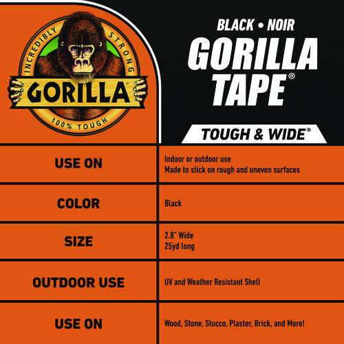 Picture of Gorilla Tape, 3" Core, 2.88" x 25 yds, Black