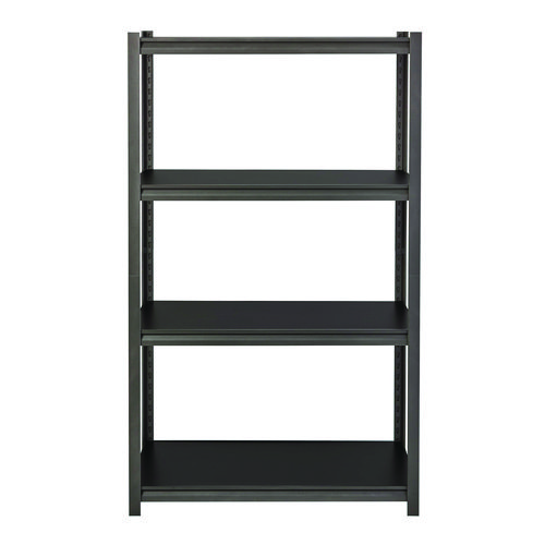 Picture of Steel Shelving Unit with Laminate Shelves, Four-Shelf, 36w x 18d x 60h, Steel, Black/Gun Metal Gray