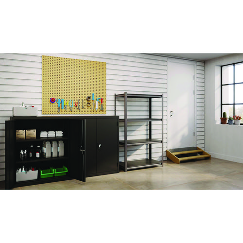 Picture of Steel Shelving Unit with Laminate Shelves, Four-Shelf, 36w x 18d x 60h, Steel, Black/Gun Metal Gray