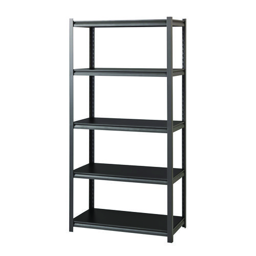 Picture of Steel Shelving Unit with Laminate Shelves, Five-Shelf, 36w x 18d x 72h, Steel, Black/Gun Metal Gray