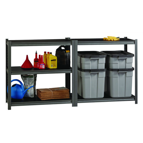 Picture of Steel Shelving Unit with Laminate Shelves, Five-Shelf, 36w x 18d x 72h, Steel, Black/Gun Metal Gray