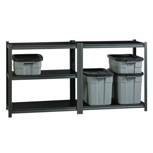 Picture of Steel Shelving Unit with Laminate Shelves, Five-Shelf, 36w x 18d x 72h, Steel, Black/Gun Metal Gray