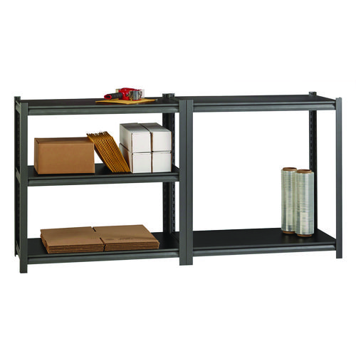 Picture of Steel Shelving Unit with Laminate Shelves, Five-Shelf, 36w x 18d x 72h, Steel, Black/Gun Metal Gray