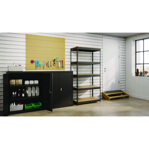 Picture of Steel Shelving with Particleboard Shelves, Five-Shelf, 36w x 18d x 72h, Steel, Black