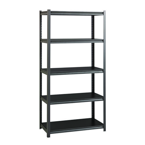 Picture of Steel Shelving Unit with Laminate Shelves, Five-Shelf, 36w x 18d x 72h, Steel, Black/Gun Metal Gray