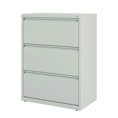 Picture of Lateral File, 3 Legal/Letter-Size File Drawers, Light Gray, 30" x 18.62" x 40.25"