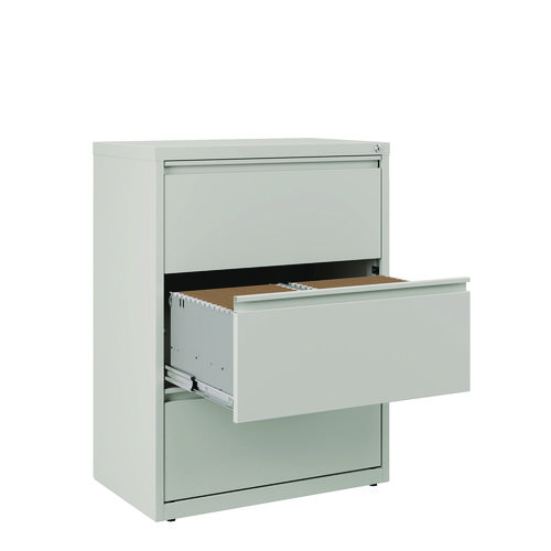 Picture of Lateral File, 3 Legal/Letter-Size File Drawers, Light Gray, 30" x 18.62" x 40.25"