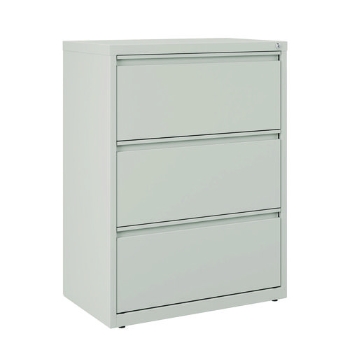 Picture of Lateral File, 3 Legal/Letter-Size File Drawers, Light Gray, 30" x 18.62" x 40.25"