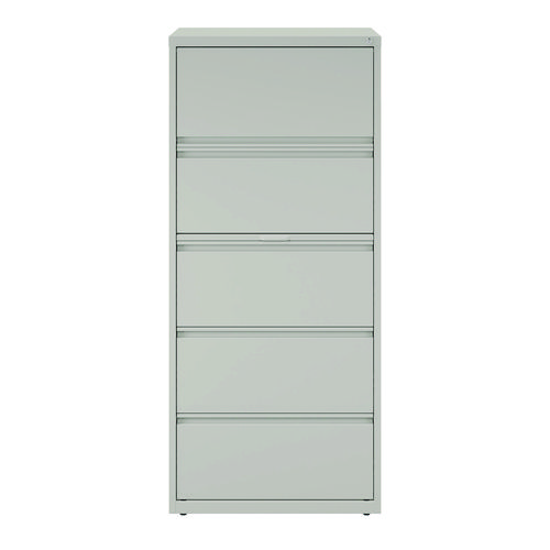 Picture of Lateral File, 5 Legal/Letter-Size File Drawers, Light Gray, 30" x 18.62" x 67.62"