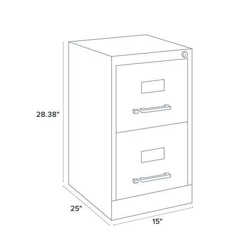 Picture of Two-Drawer Economy Vertical File, 2 Letter-Size File Drawers, Light Gray, 15" x 25" x 28.38"