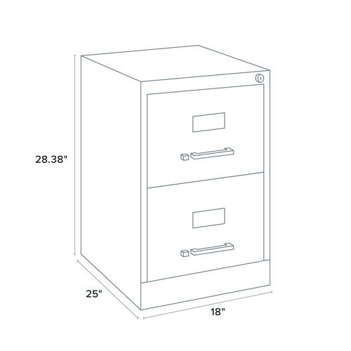 Picture of Two-Drawer Economy Vertical File, 2 Legal-Size File Drawers, Light Gray, 15" x 25" x 28.38"