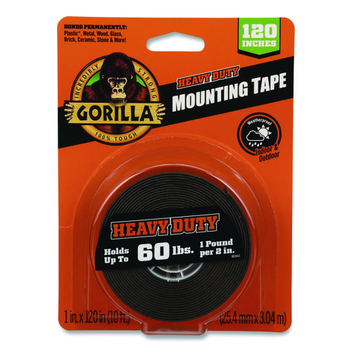 Heavy+Duty+Mounting+Tape%2C+Permanent%2C+Holds+Up+to+60+lb+%281+lb+per+2+in%29%2C+1+x+120%2C+Black