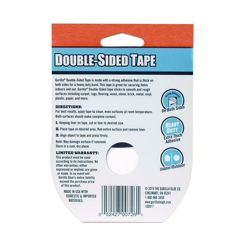 Picture of Double-Sided Tape, 3" Core, 1.4" x 8 yds, Gray