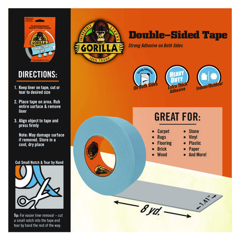 Picture of Double-Sided Tape, 3" Core, 1.4" x 8 yds, Gray