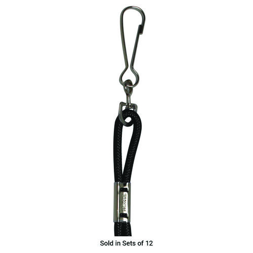 Picture of Lanyard, Metal J-Hook Fastener, 20" Long, Black, 12/Pack