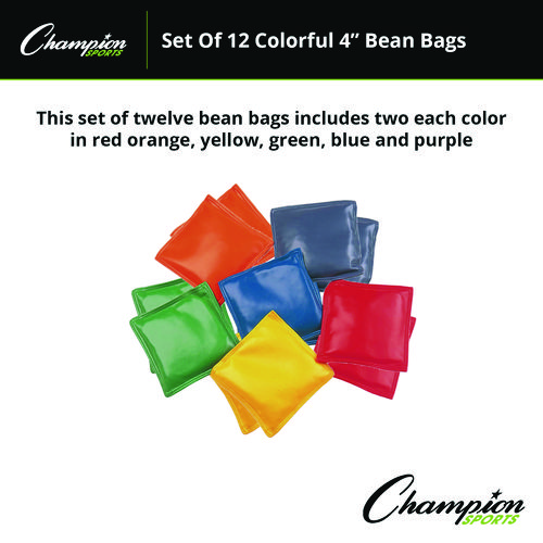 Picture of Bean Bag Set, Vinyl, 4", Assorted Colors, 12/Box