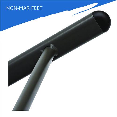 Picture of Rough n Ready Commercial Folding Chair, Supports Up to 350 lb, 15.25" Seat Height, Charcoal Seat, Charcoal Back, Silver Base