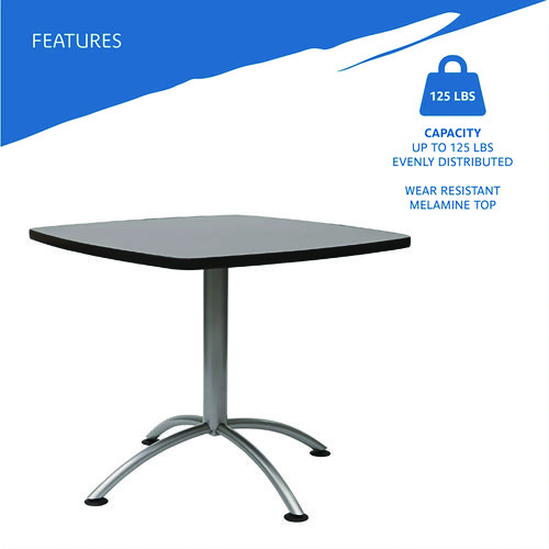 Picture of CafeWorks Cafe-Height Table, Square, 36" x 36" x 30", Graphite Granite/Silver