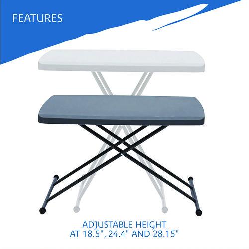 Picture of IndestrucTable Classic Personal Folding Table, 30" x 20" x 25" to 28", Charcoal