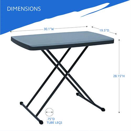 Picture of IndestrucTable Classic Personal Folding Table, 30" x 20" x 25" to 28", Charcoal