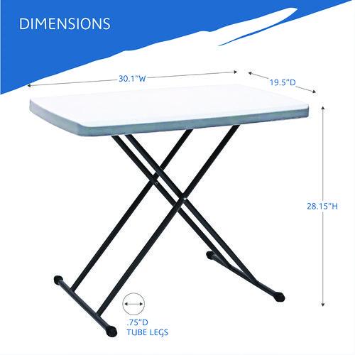 Picture of IndestrucTable Classic Personal Folding Table, 30" x 20" x 25" to 28", Platinum/Gray