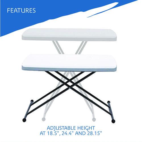 Picture of IndestrucTable Classic Personal Folding Table, 30" x 20" x 25" to 28", Platinum/Gray