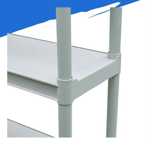Picture of Rough n Ready Open Storage System, Four-Shelf, Injection-Molded Polypropylene, 32w x 13d x 54h, Platinum