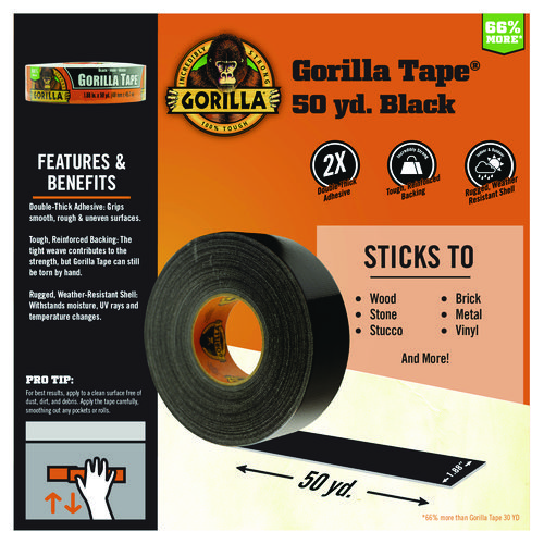 Picture of Gorilla Tape, 3" Core, 1.88" x 50 yds, Black