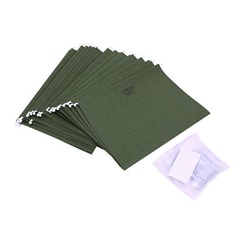 Picture of Hanging File Folders, Letter Size, 1/5-Cut Tabs, Standard Green, 25/Box