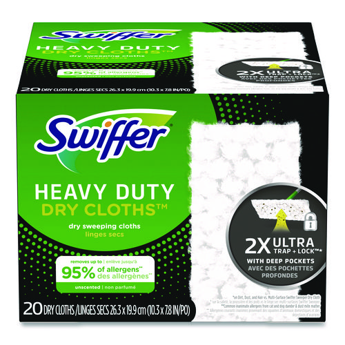 Picture of Heavy-Duty Dry Refill Cloths, 10.3 x 7.8, White, 20/Pack, 4 Packs/Carton