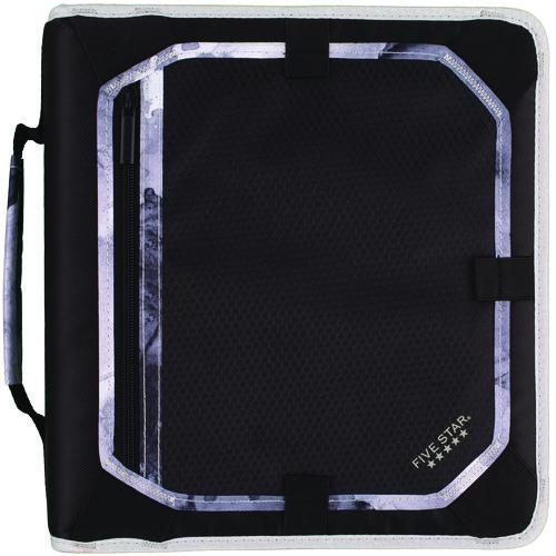 Picture of Zipper Binder, 3 Rings, 2" Capacity, 11 x 8.5, Black/Gray Accents