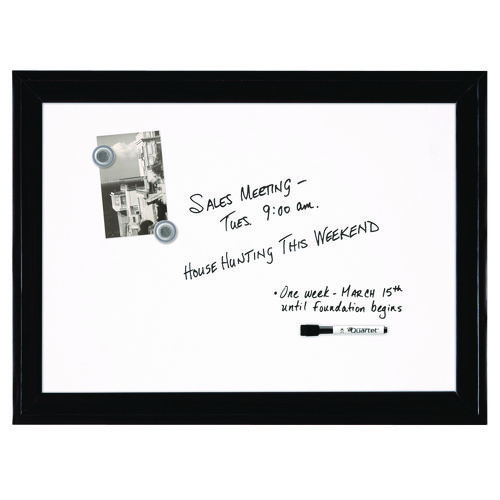 Picture of Home Decor Magnetic Dry Erase Board, 23" x 17", White Surface, Black Wood Frame