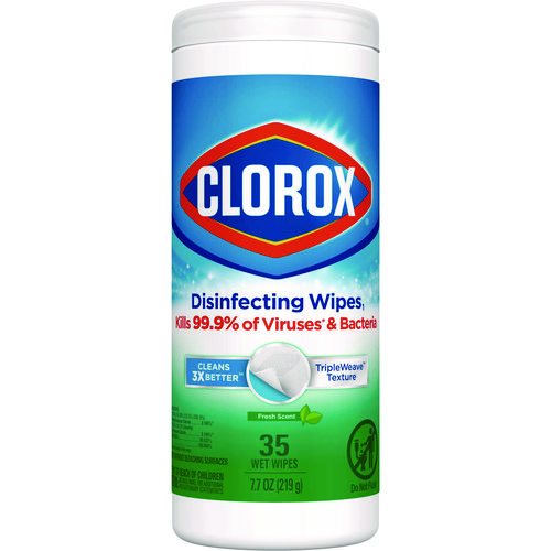 Disinfecting+Wipes%2C+1-Ply%2C+7+x+8%2C+Fresh+Scent%2C+White%2C+35%2FCanister